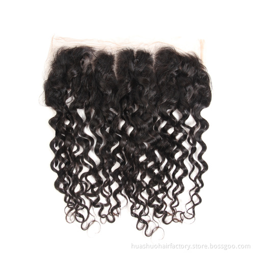 Brazilian Water Wave Human Hair Bundles Wholesale Virgin Remy Cuticle Aligned Raw Virgin Hair And Frontal